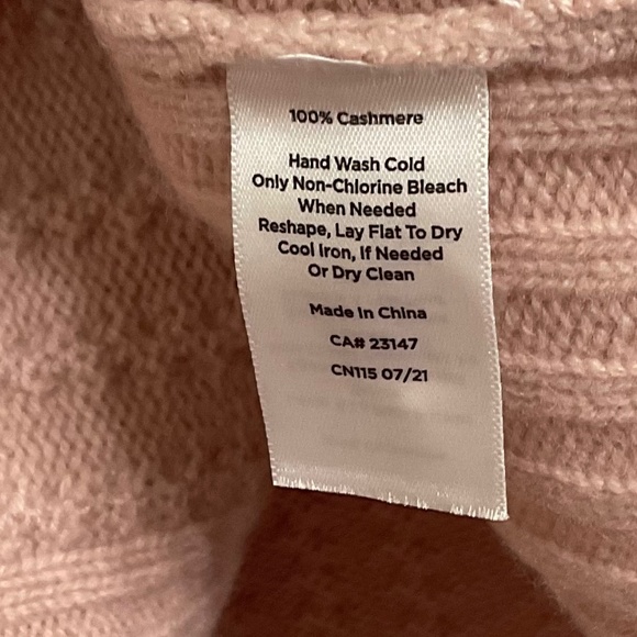 Cashmere Cable Knit Roll Neck Women's Sweater Haven Well Within Soft Pink Sz L - Picture 6 of 6